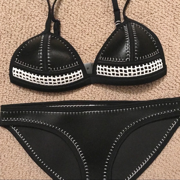 Black and White Neoprene Bikini - Picture 2 of 4